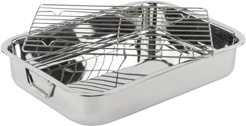 MGE Plat à rôtir acier avec grille amovible
