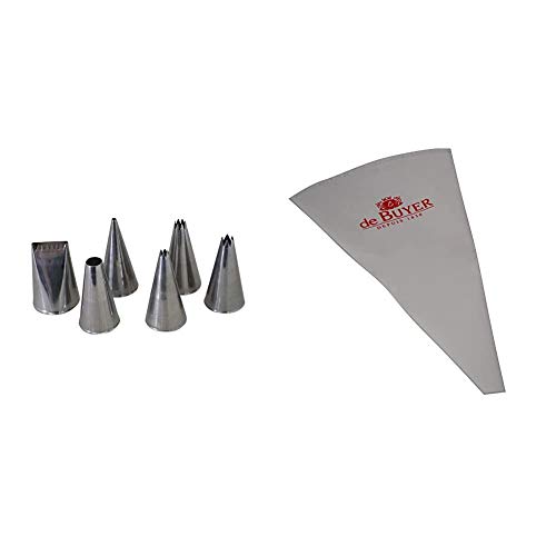 De Buyer Poche à douille réutilisable + jeu de douilles inox