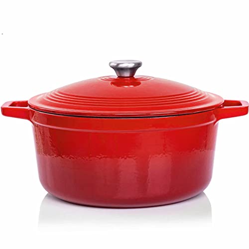 VeoHome Cocotte ronde en fonte émaillée 28 cm