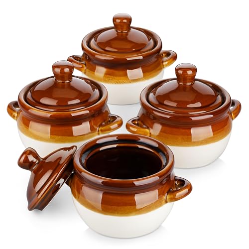 LOVECASA Bols à soupe à l'oignon avec poignée (lot de 4)
