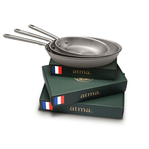 Set de 3 poêles inox 3 plis