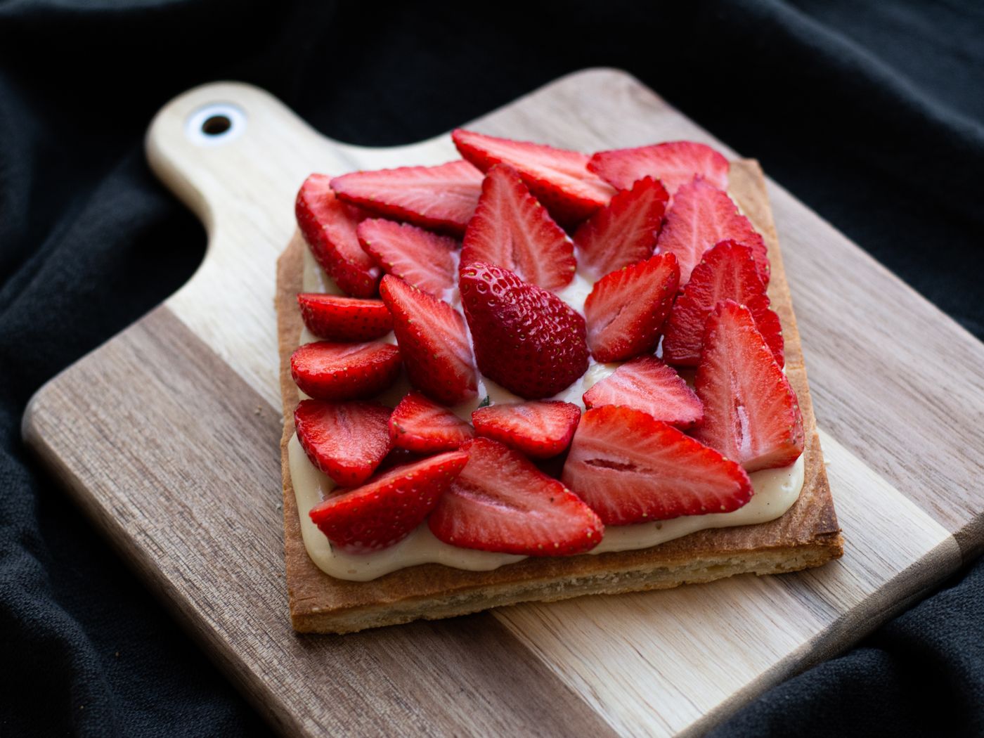 Tarte aux fraises sur crème pâtissière